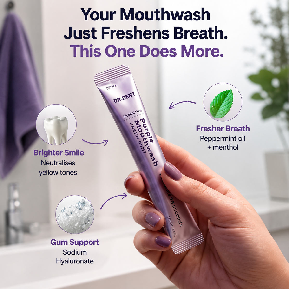 Dr. Dent Purple Mouthwash
